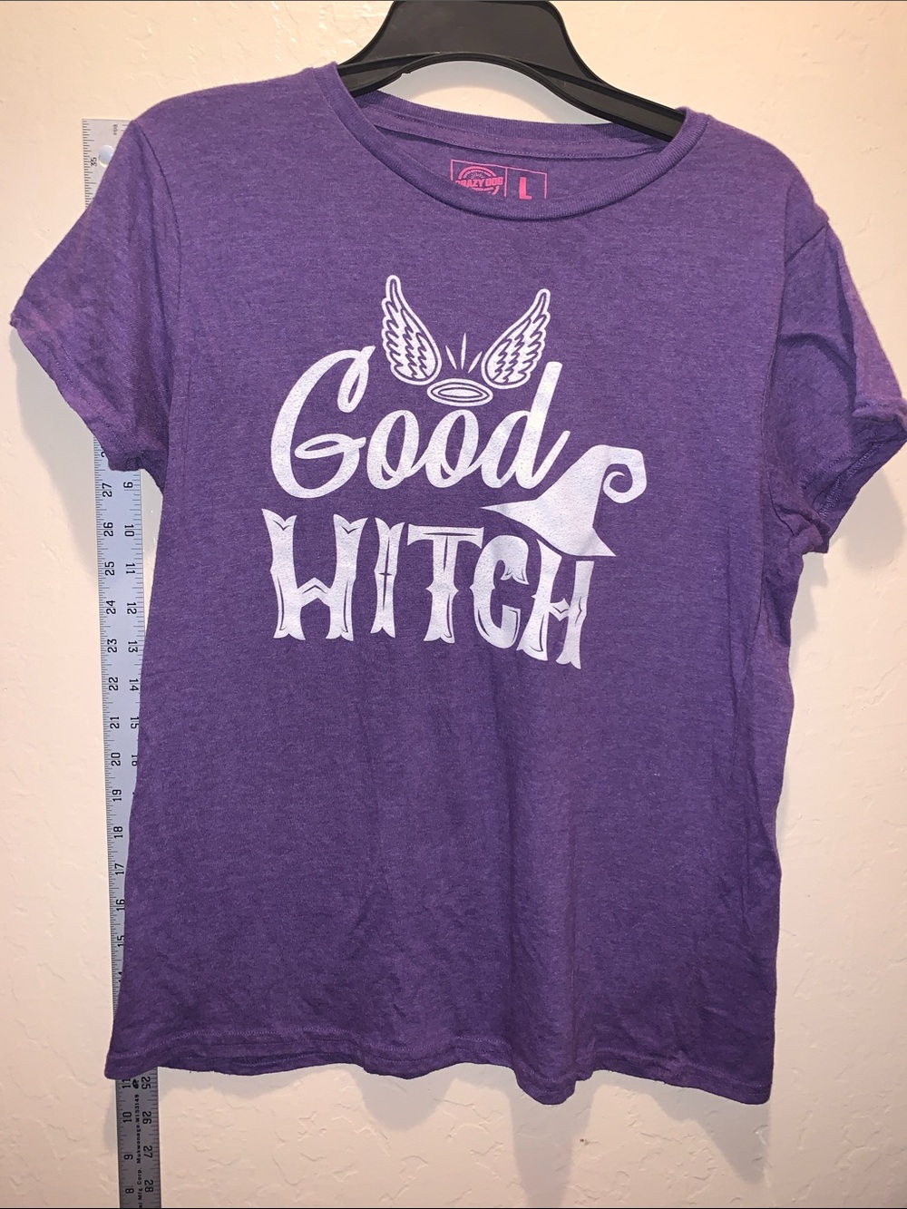 Crazy Dog T-Shirts Purple 'Good Witch' Graphic Tee - White Print